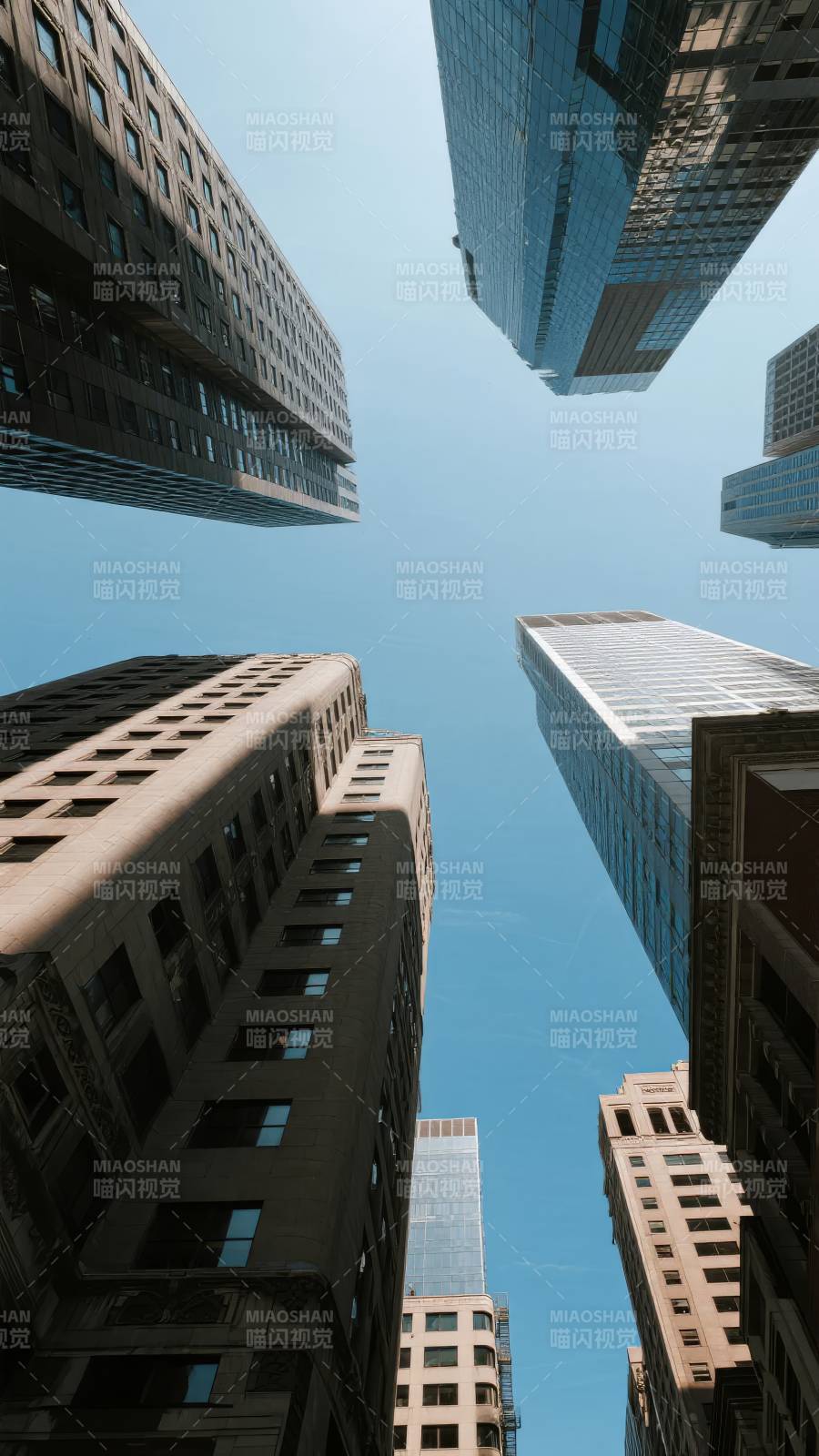 仰望城市天际线图片