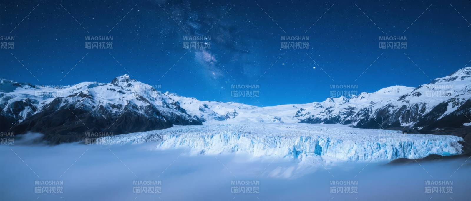 冰川夜景星空图片