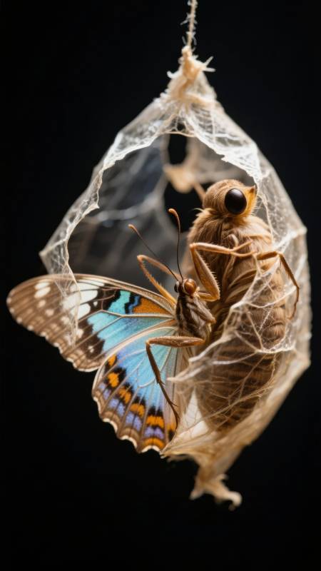 蝶破茧而出图片