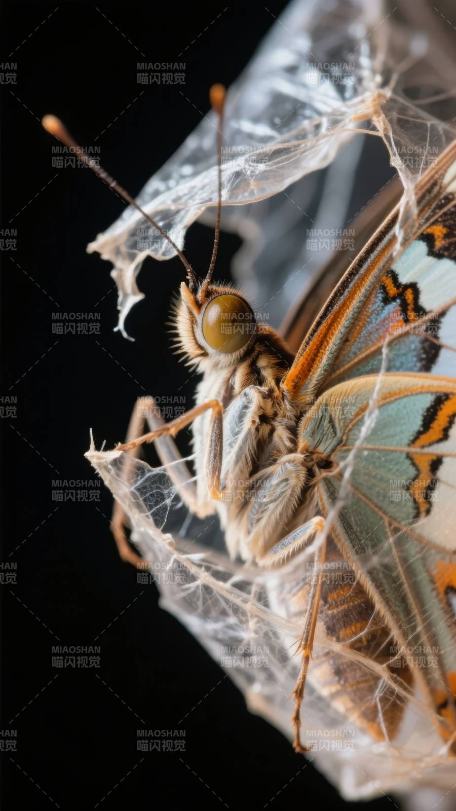 蝶破茧而出图片