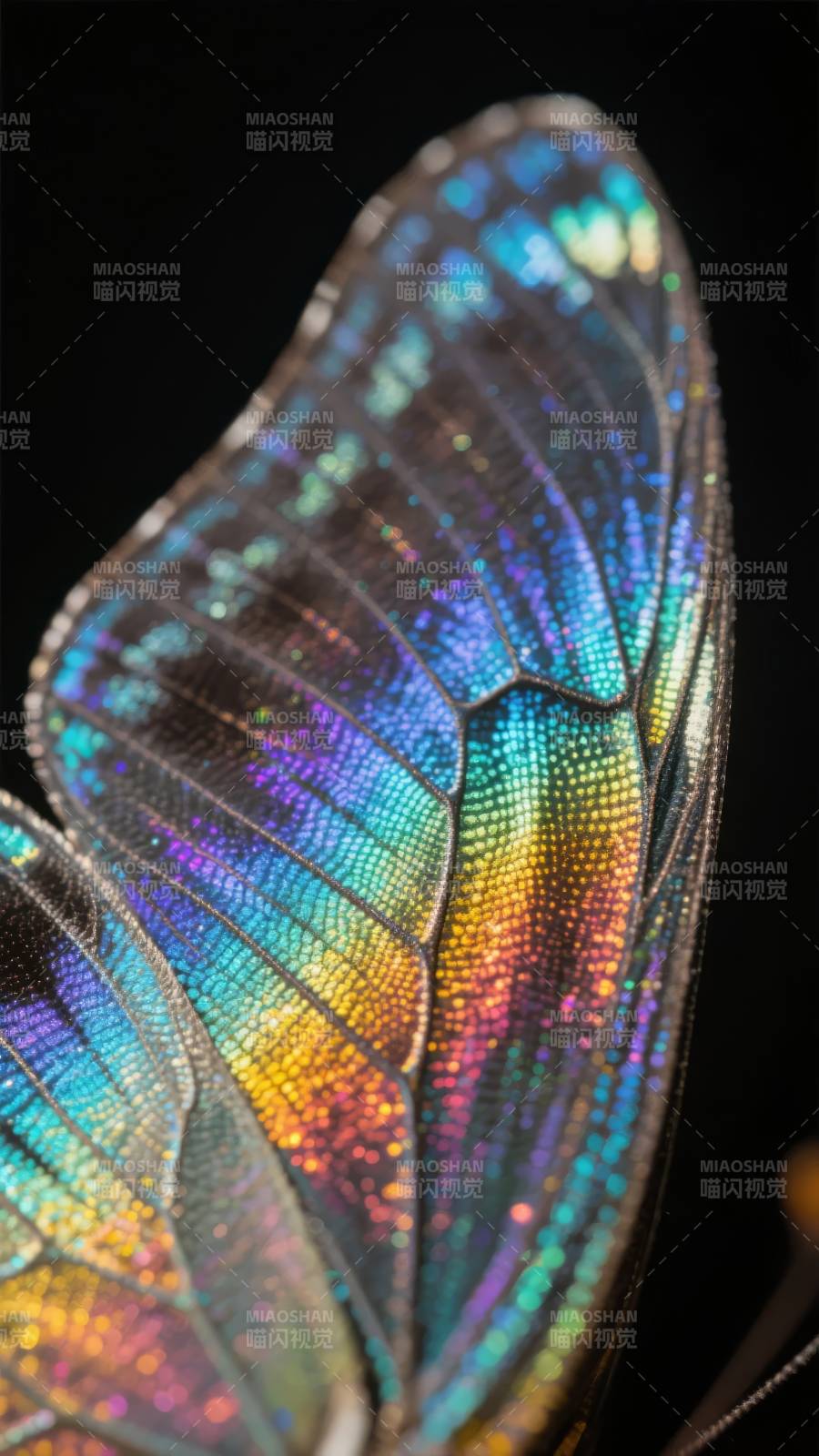 蝶翼彩虹图片