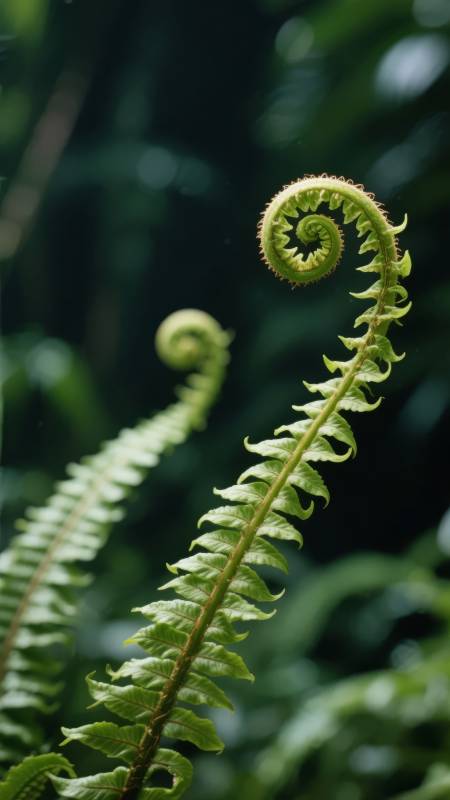 蕨叶卷曲生机盎然图片