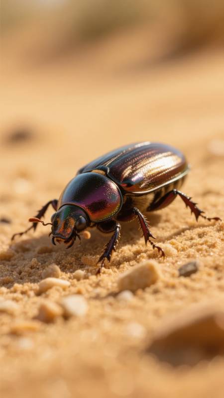彩甲虫沙地行图片