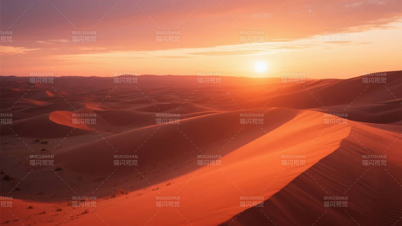 沙漠日落美景图片