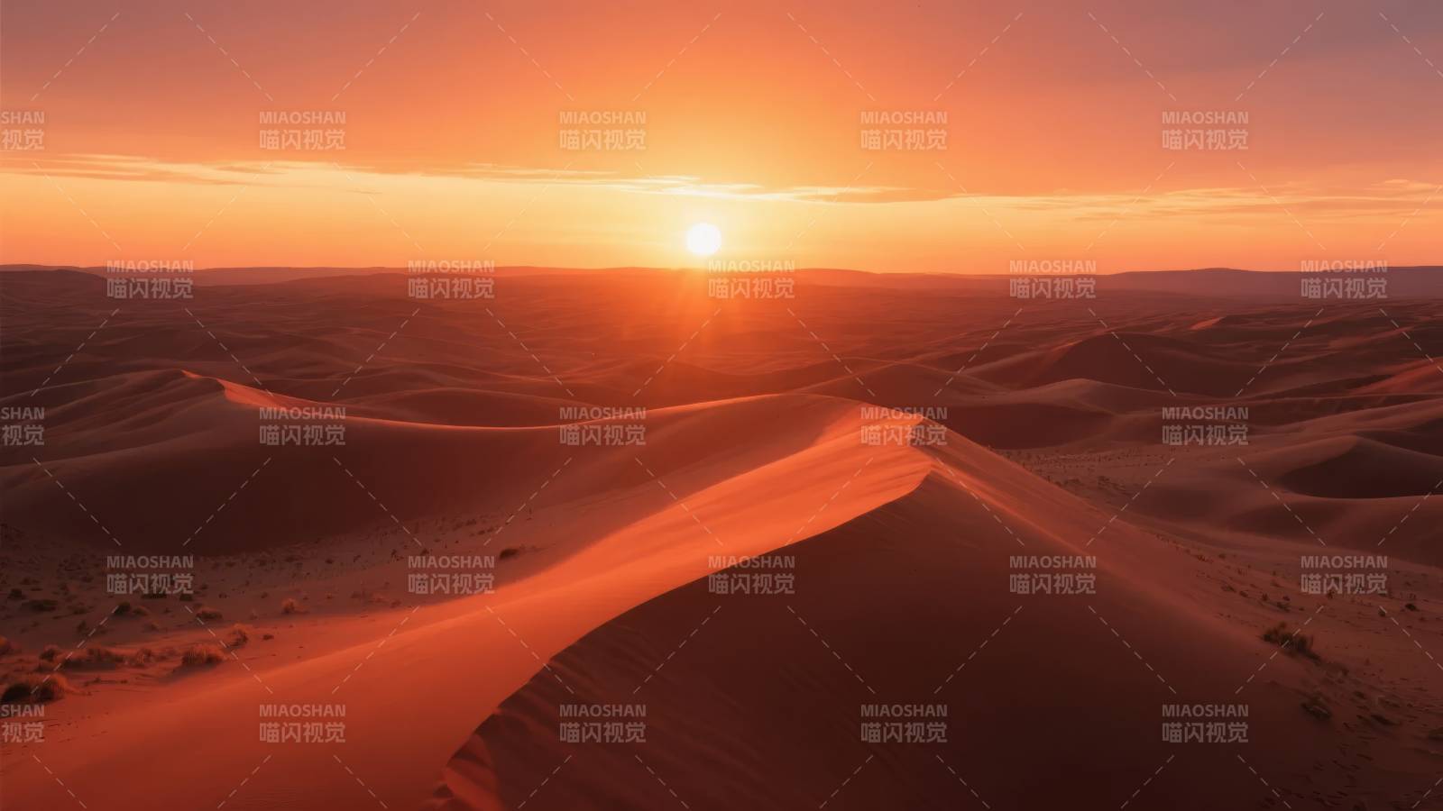 沙漠日落美景图片