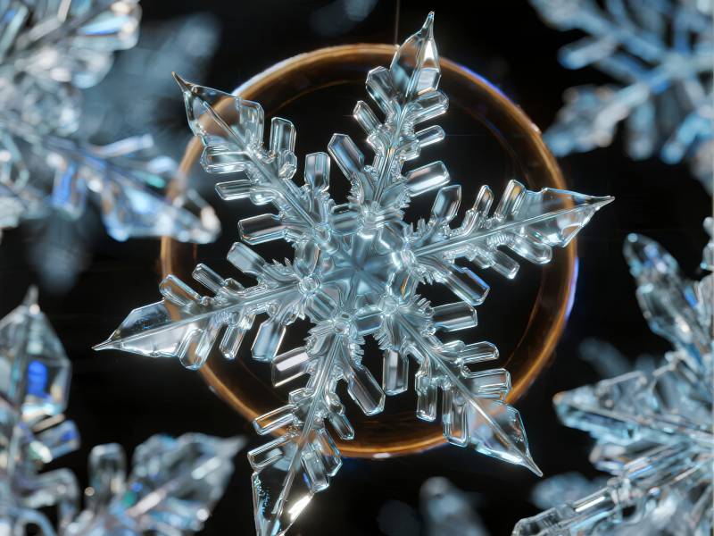 晶莹雪花挂饰图片