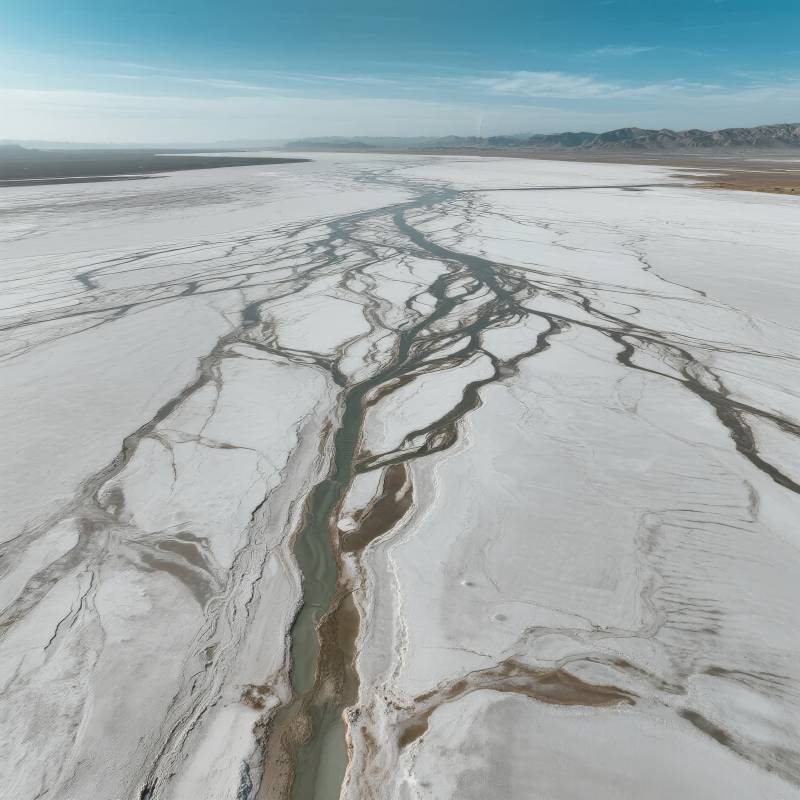 盐湖裂纹奇观图片