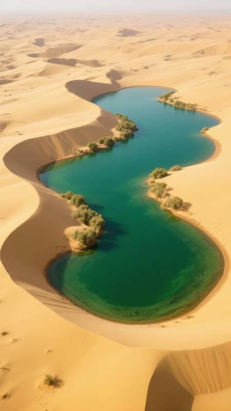 沙漠绿洲奇景图片