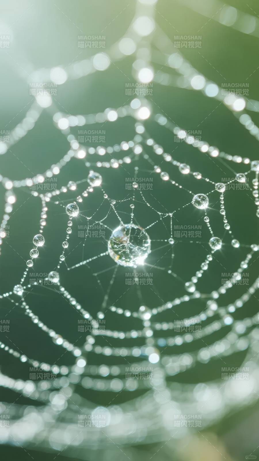 露珠织网 晶莹剔透图片