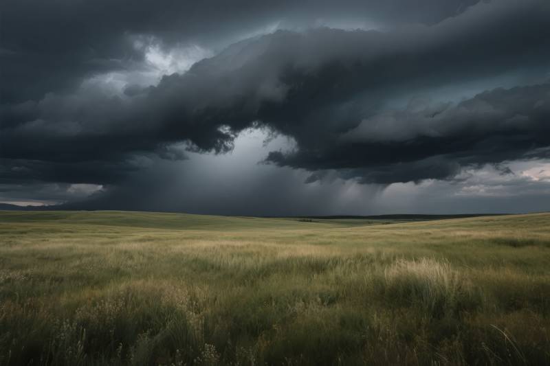 风暴来临前的草原图片