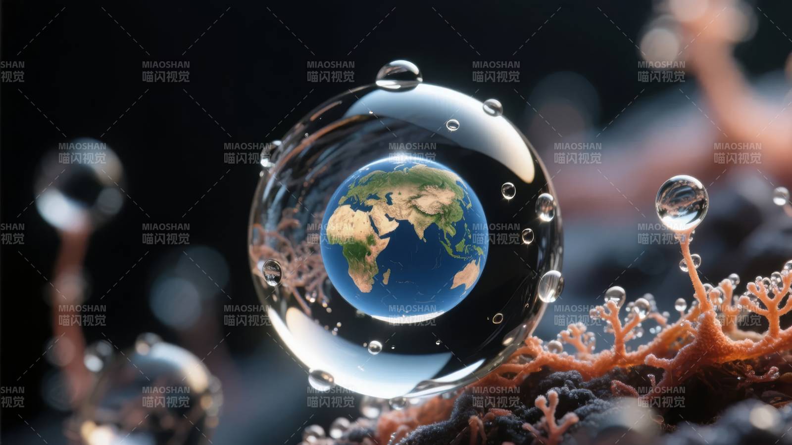 地球在水滴中图片