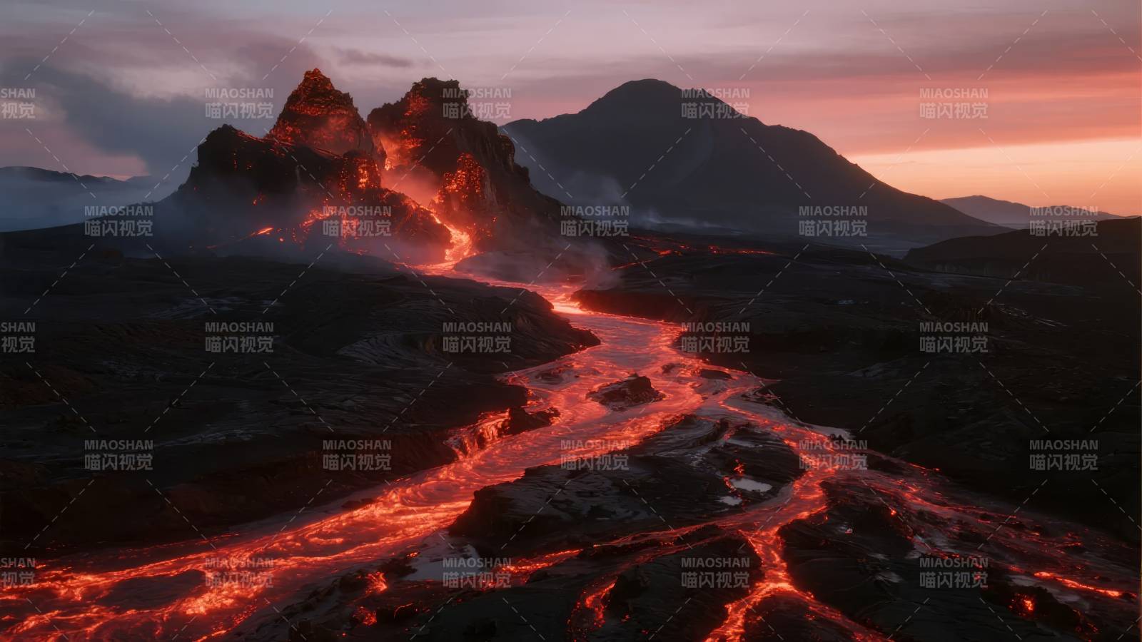 熔岩奔流 火山喷发图片