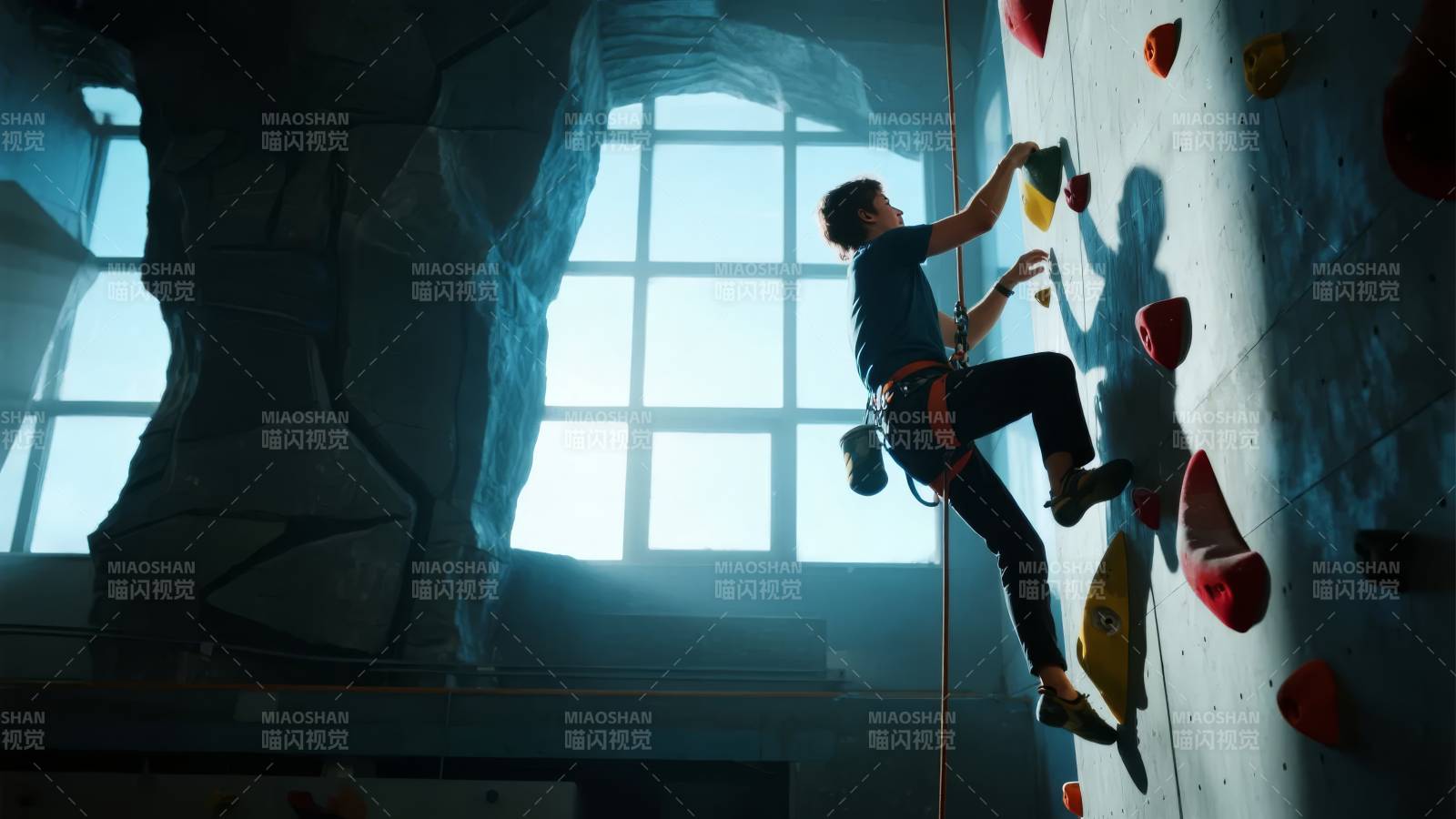 室内攀岩挑战图片