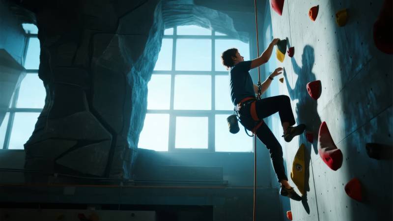 室内攀岩挑战图片