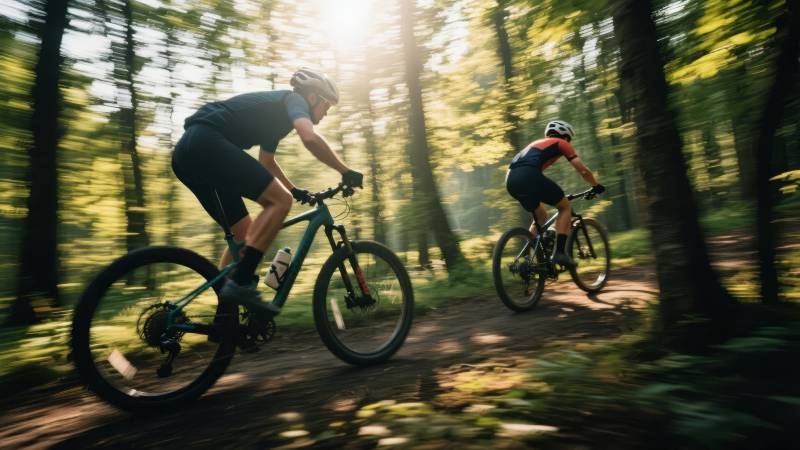 林间骑行 动感十足图片