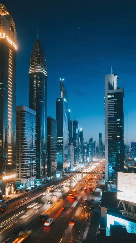 夜幕下的城市灯火图片