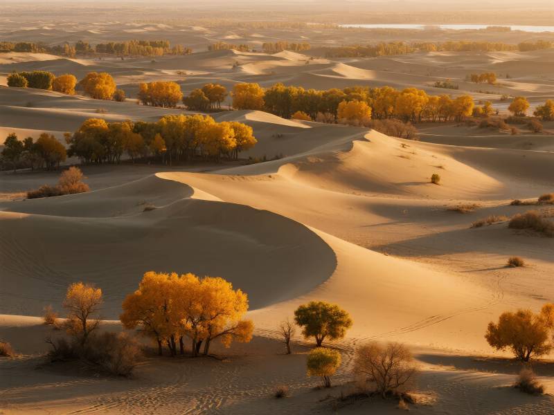 沙漠秋色图片