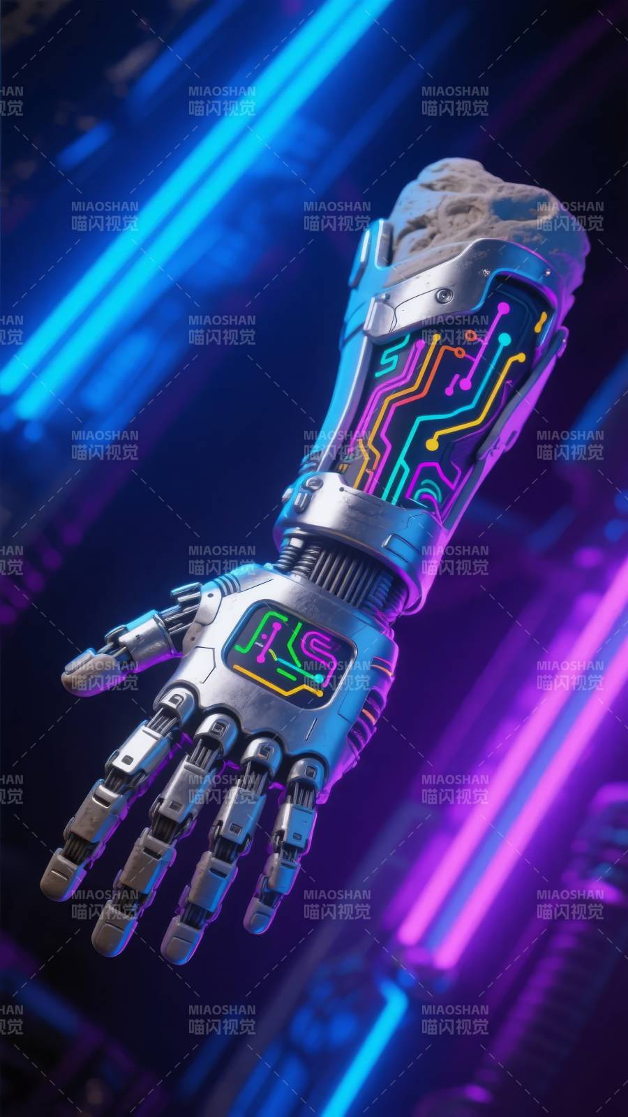 霓虹机械臂图片