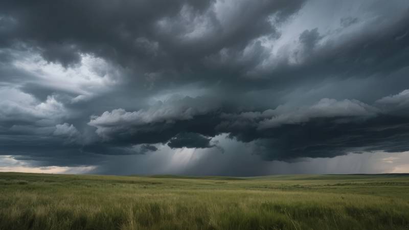 风暴来临前的草原图片