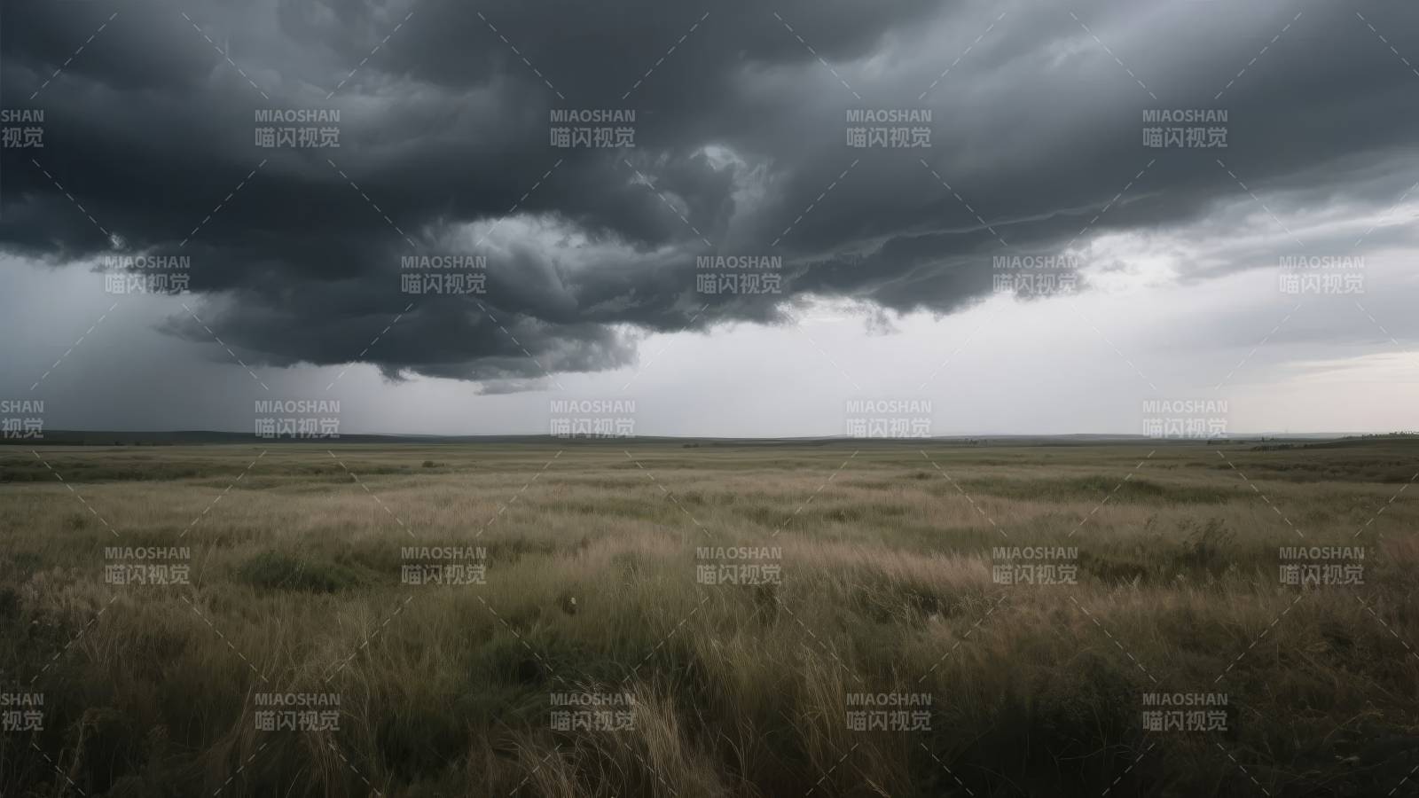 乌云压境草原图片