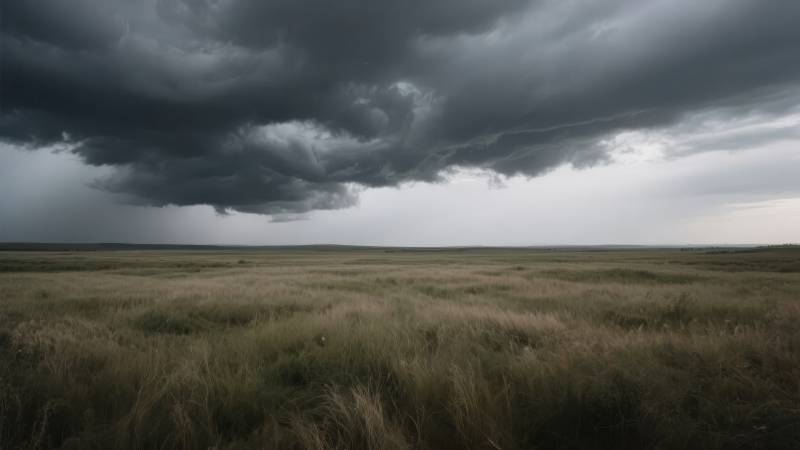 乌云压境草原图片
