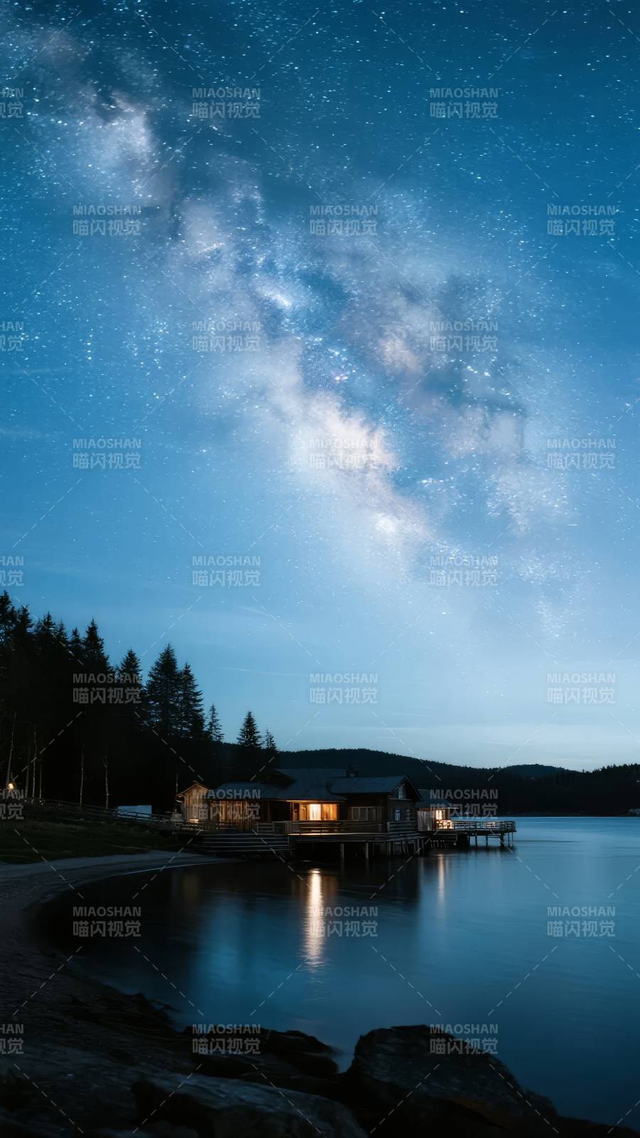 星河湖畔小屋图片