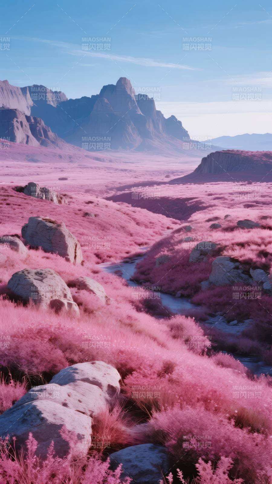 粉红荒原奇景图片