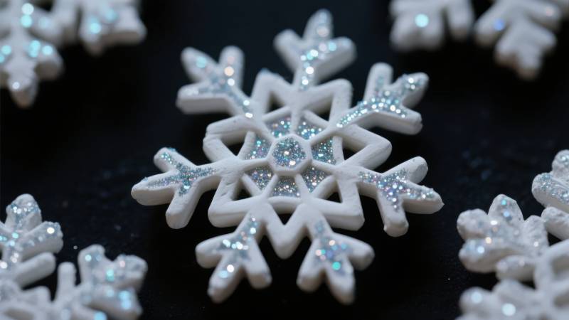 闪耀的雪花装饰图片