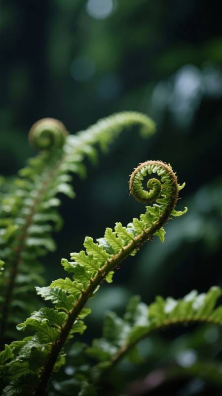 蕨叶卷曲生机盎然图片