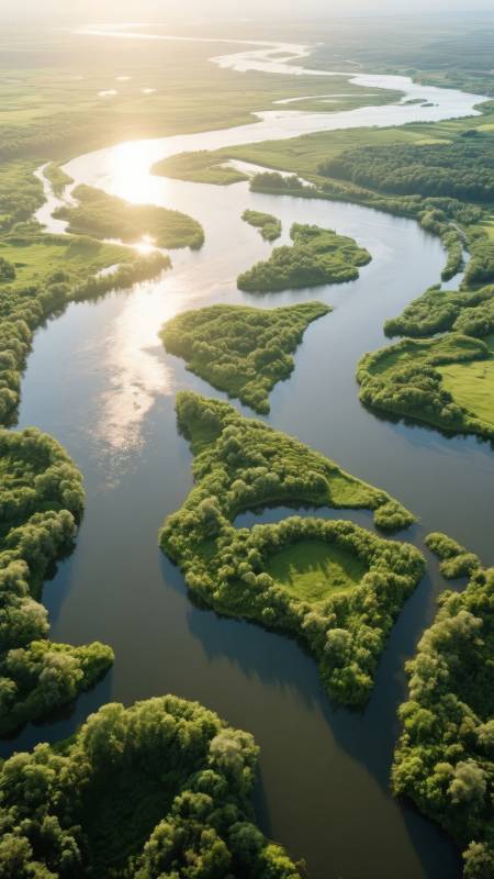 蜿蜒河光绿洲图片