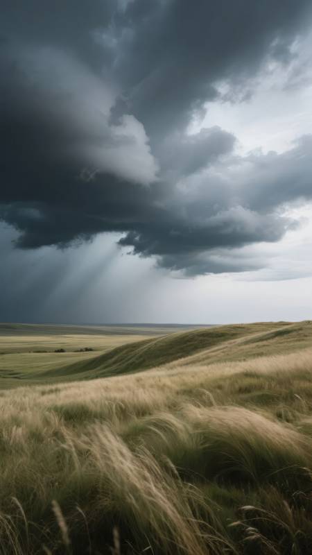 风暴来临前的草原图片