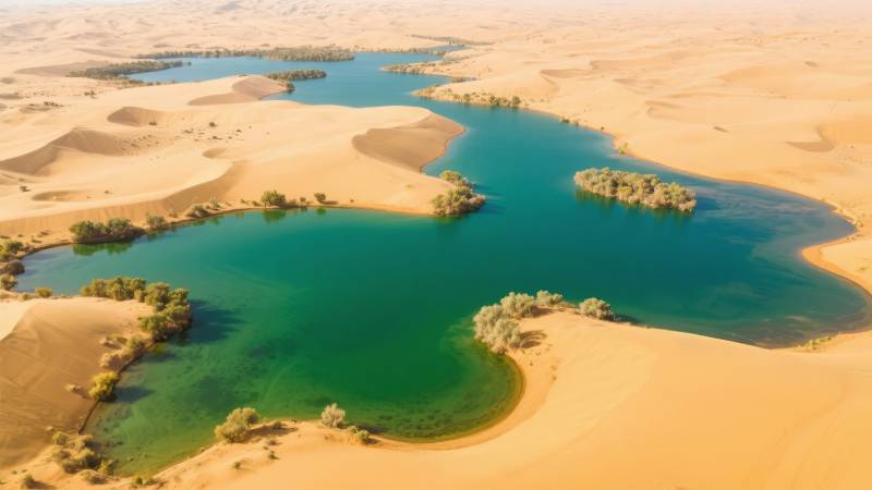 沙漠绿洲奇景图片