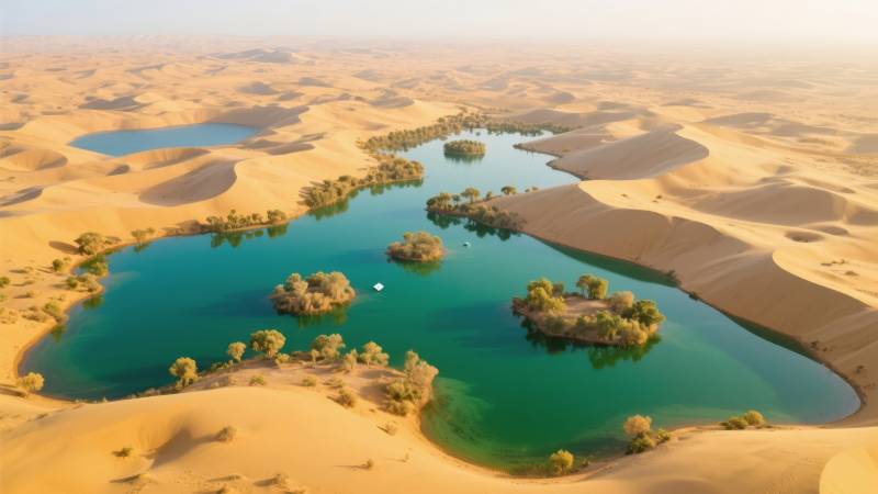 沙漠绿洲奇景图片