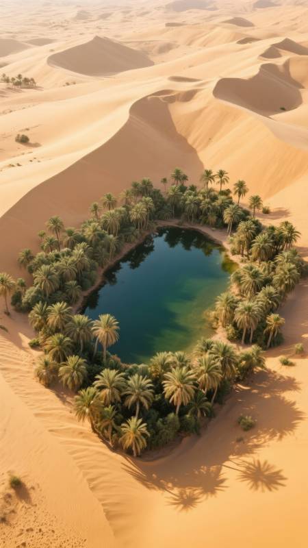 沙漠绿洲奇景图片