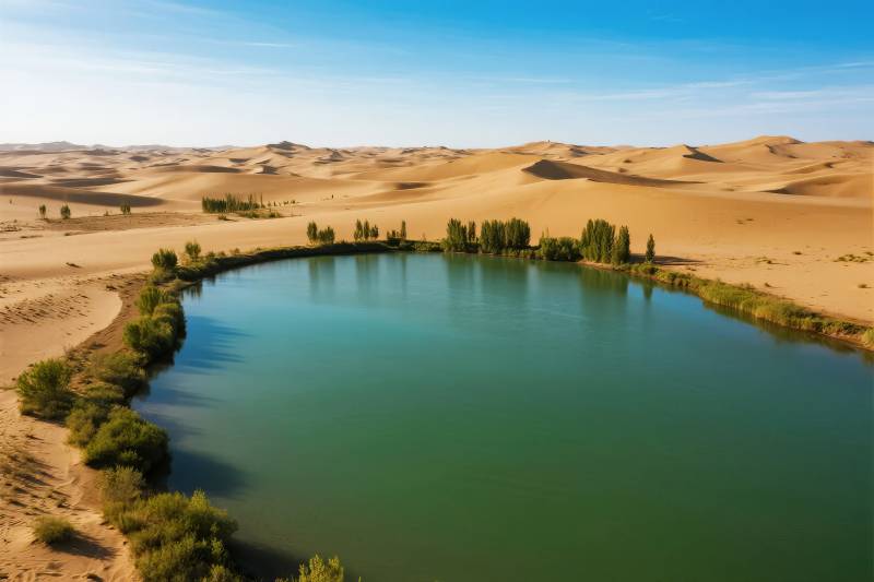 沙漠绿洲奇景图片