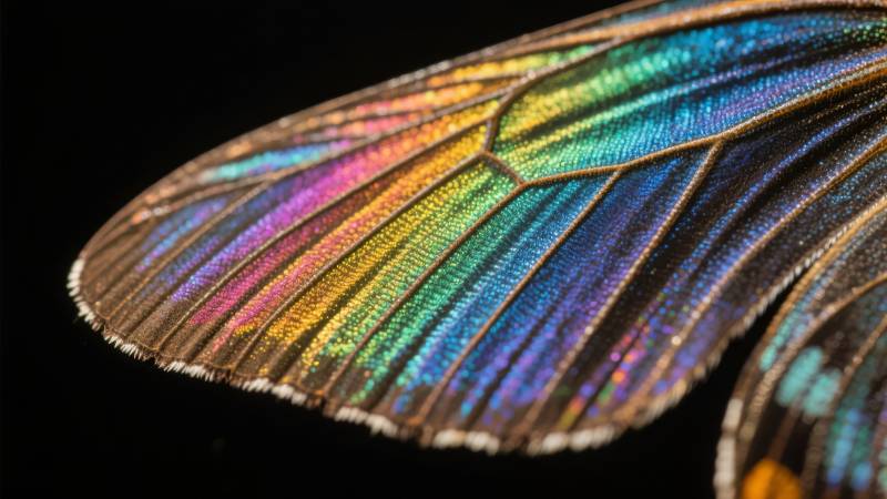 蝶翼彩虹图片