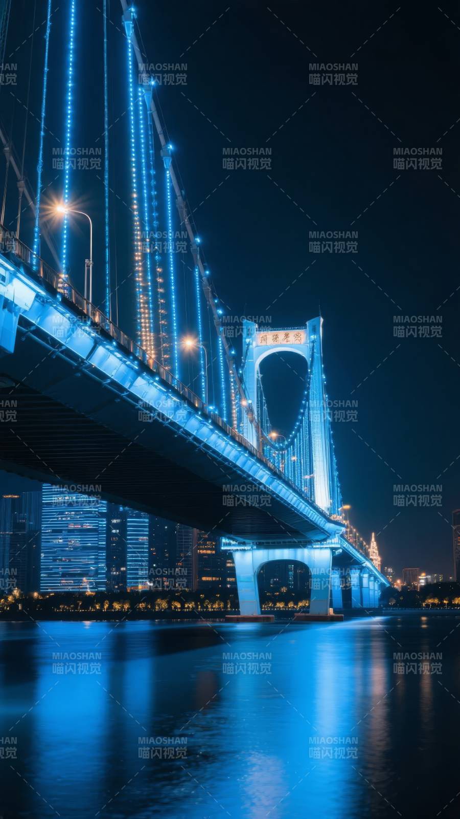 夜桥流光图片