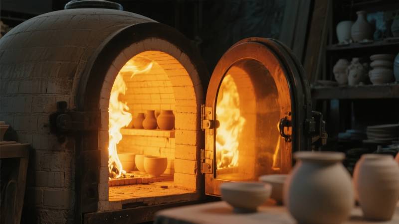 窑火映陶器图片