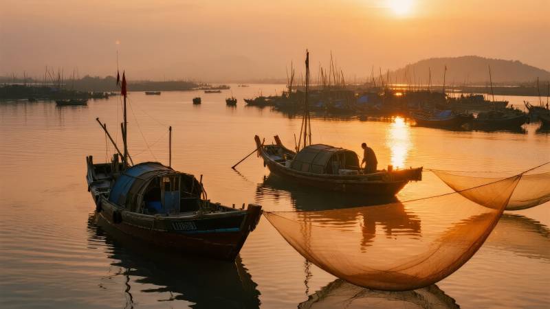 渔舟唱晚图片