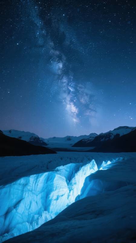 星河映冰川图片