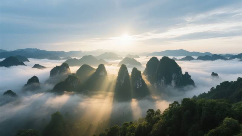 云海日出山峦图片