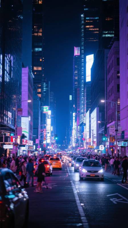 霓虹都市夜景图片