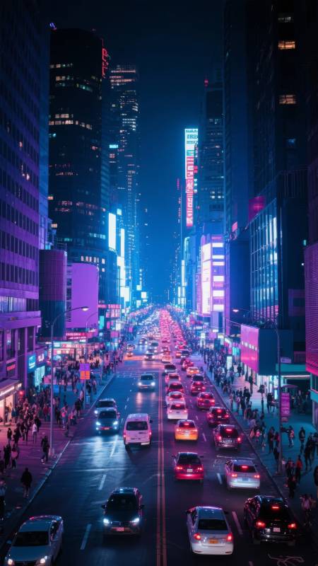 霓虹都市夜景图片