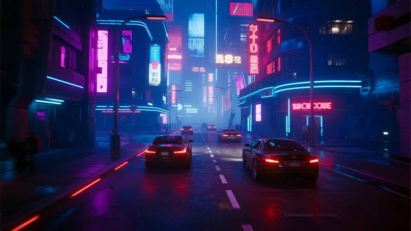 霓虹都市夜景图片