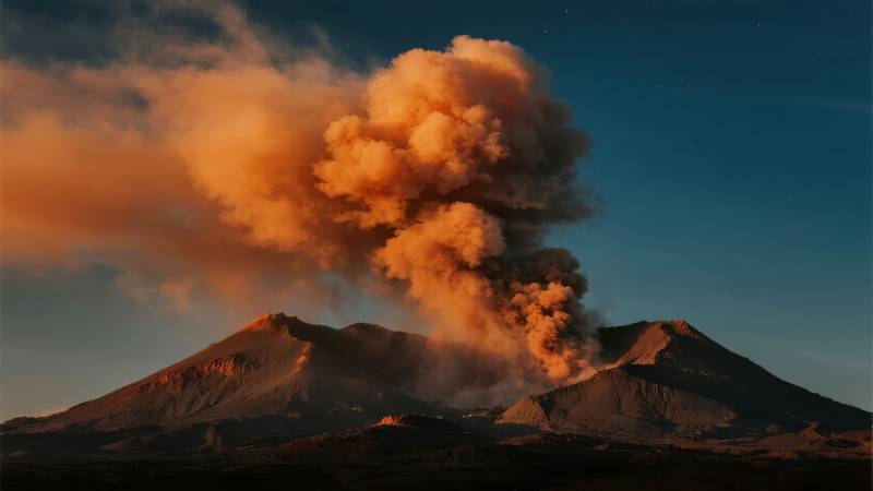 火山喷发壮观景象图片