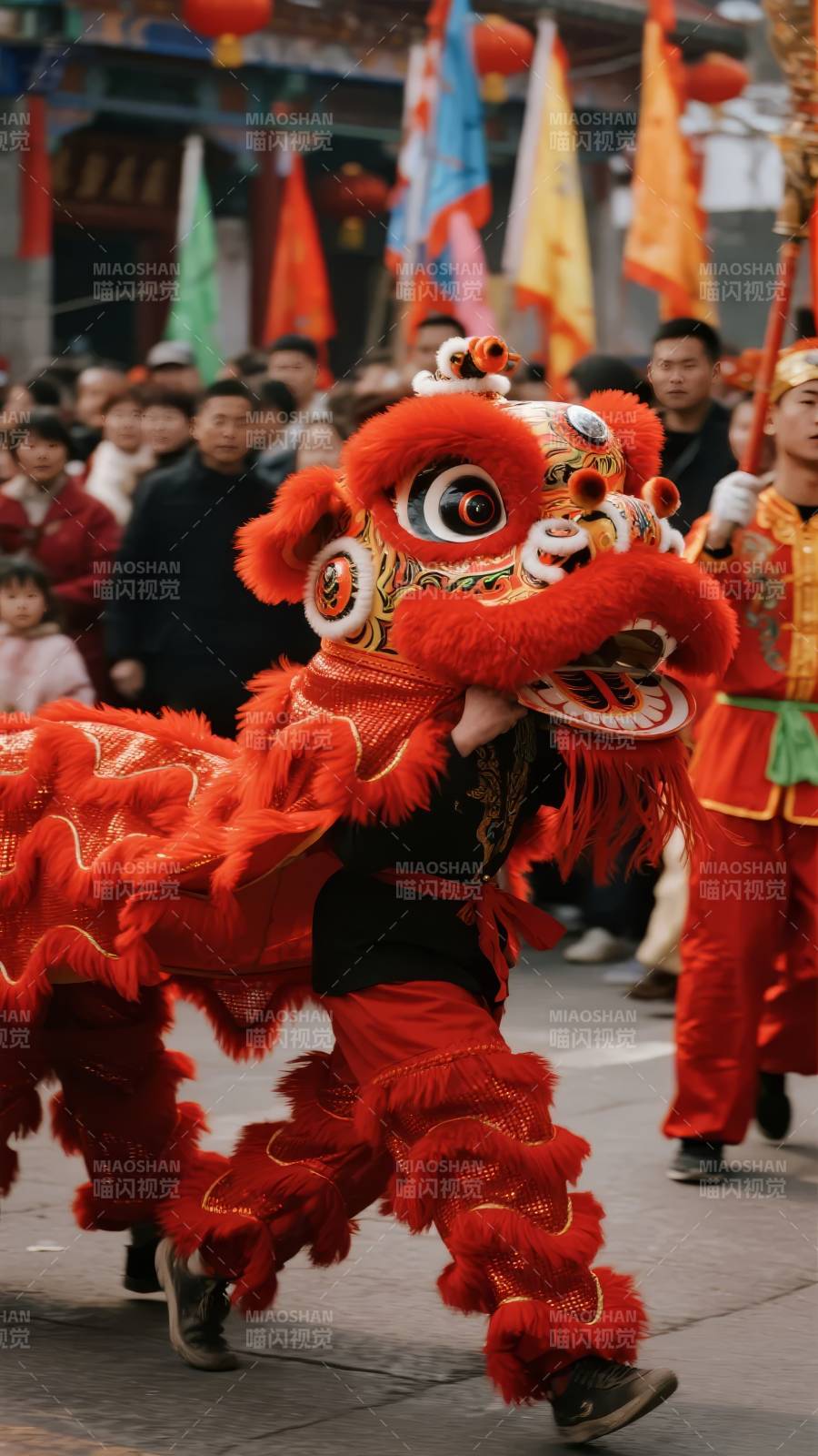 舞狮迎新春图片