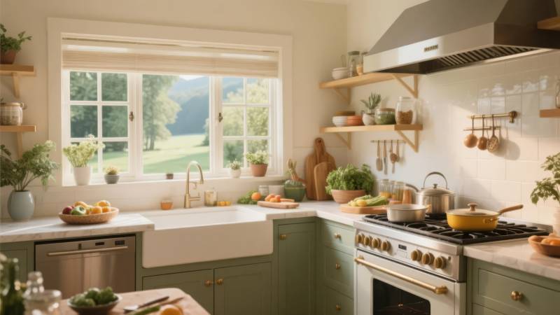 温馨厨房美景图片