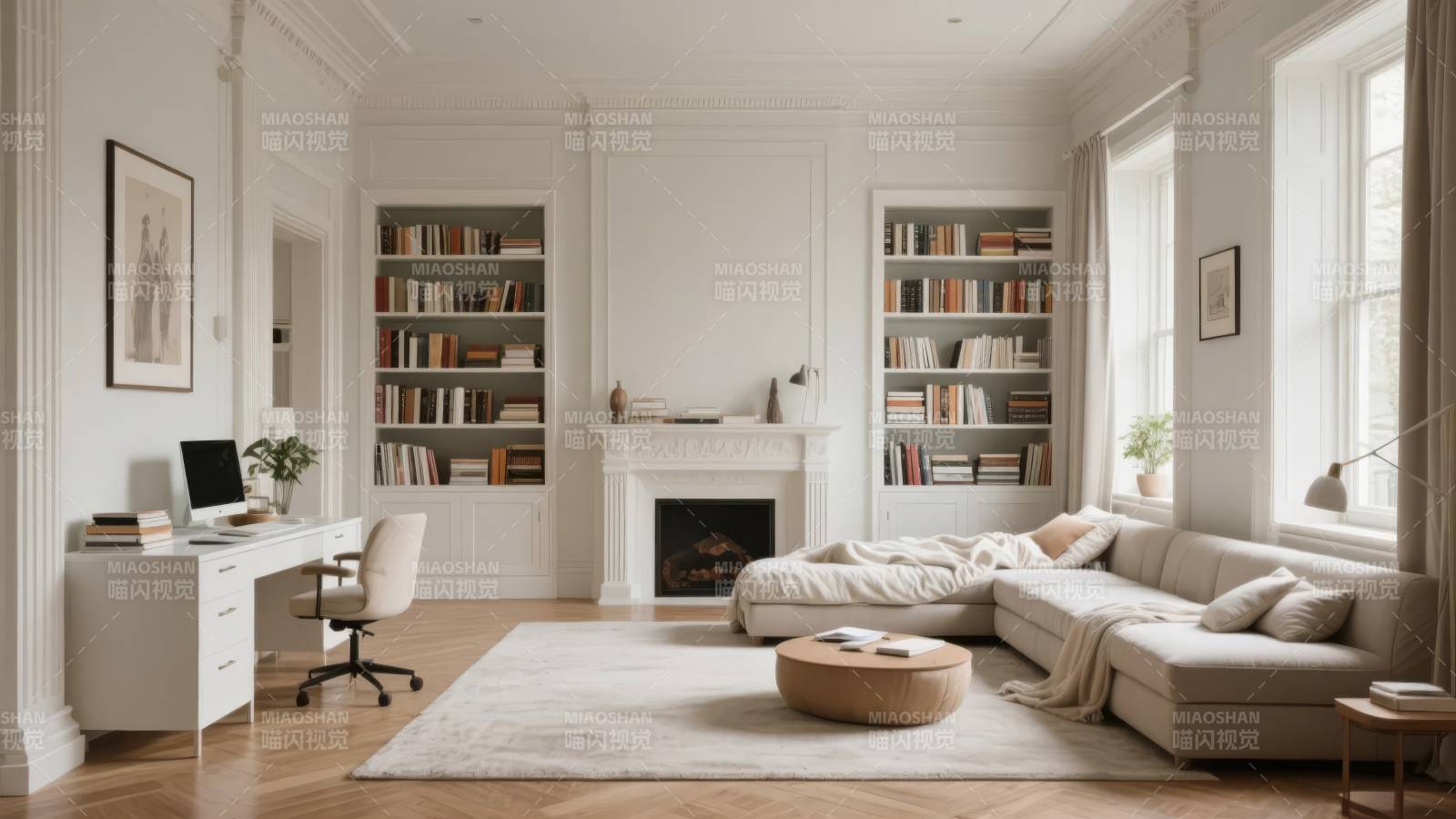 简约客厅书房设计图片