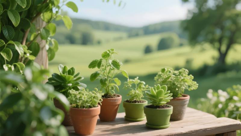 庭院绿植静谧景图片