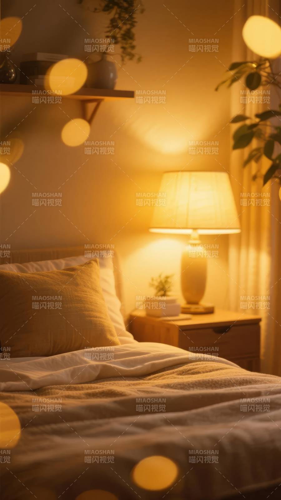 温馨卧室夜景图片